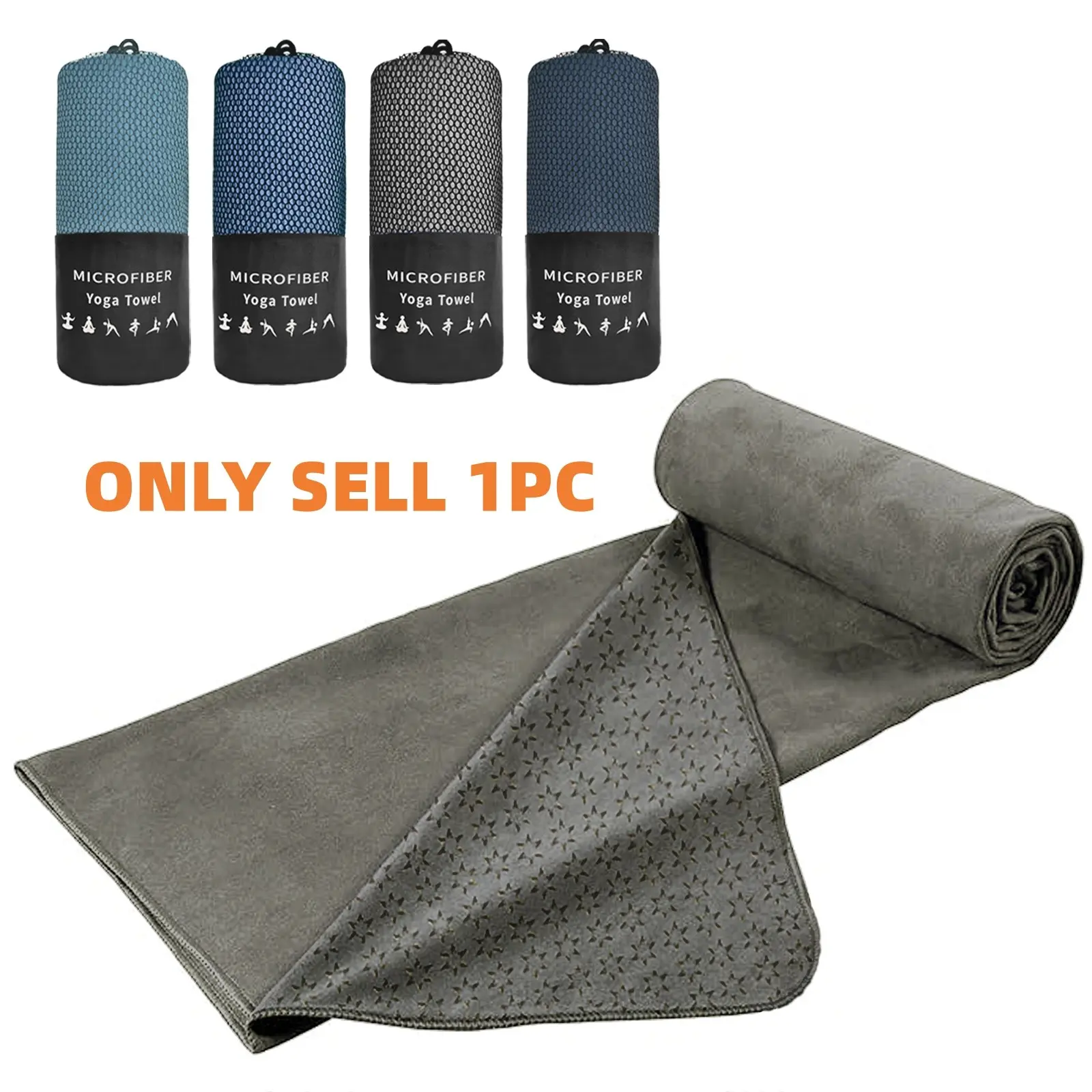 1pc Non-Slip Yoga Towel with Storage Bag, Super Absorbent and Quick Dry for Hot Yoga, Pilates, Gym & Beach, Yoga Accessories.