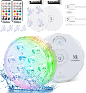 Rechargeable Submersible Pool Lights with Remote,  Underwater   Operated Controlled 25 Color Changing LED with  Floating Lights Pool Pond Decoration (2 Pack)