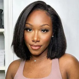 ISEE HAIR New In Perm Straight Blow-Out Bob Half Wig Wear Go Glueless Flip Over Wig with InvisiFit Strap #ISEECrochetNewArrivals #SummerVibes