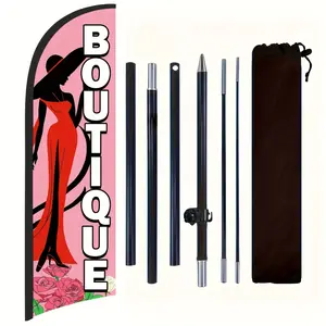 Boutique Shop Flag, Boutique Flag Used In Boutique Shop,Polyester Advertising Flag for Boutique Shop, with Flag Pole and Ground Stake, Boutique shop sign, Boutique banner decoration flag, Boutique outdoor advertising promotion