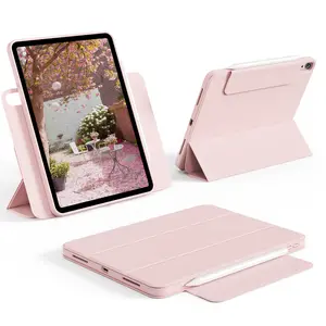 Tablet Computer Case for iPad Air 11 inch M3/M2, iPad Air 5th/4th Gen 10.9 inch, iPad 11th/10th Gen 11/10.9 inch, iPad 9th/8th/7th Gen 10.2 inch, Kenke Magnetic Detachable Clear PC Back Case with Pencil Holder, Multi-Angle Stand & Auto Sleep/Wake