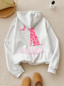 women's giraffe print hoodie, casual long sleeve hooded sweatshirt for fall & winter, hoodies for women, women's clothes for daily wear