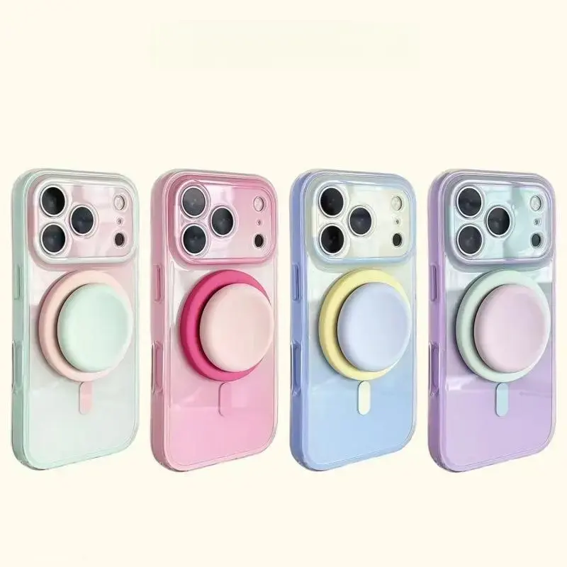Magnetic 2-in-1 double-layer gradient full-cover AI button case, suitable for iPhone 17/16/15 Pro Max, iPhone 16, iPhone 15 hard case#backtoschool#SummerWins