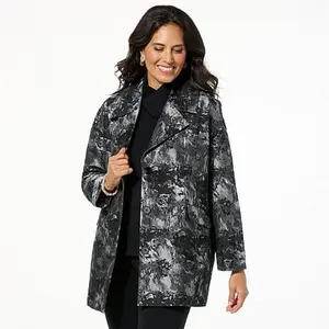 MarlaWynne WynneCollection Floral Jacquard Peacoat