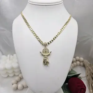 valdiviajewery #2428 Divine Child Necklace and Pendant 14k Gold Plated High Quality
