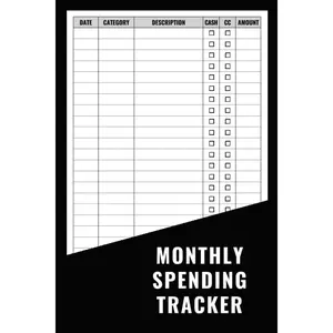 Monthly Spending : Simple Spending  Log Book with Monthly Review to Help You Manage Your Business or Personal Finances - Paperback