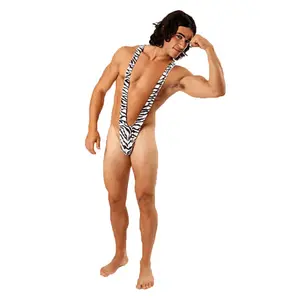 Borat Mankini Thong Swimsuit (zebra Print) Adult Costume