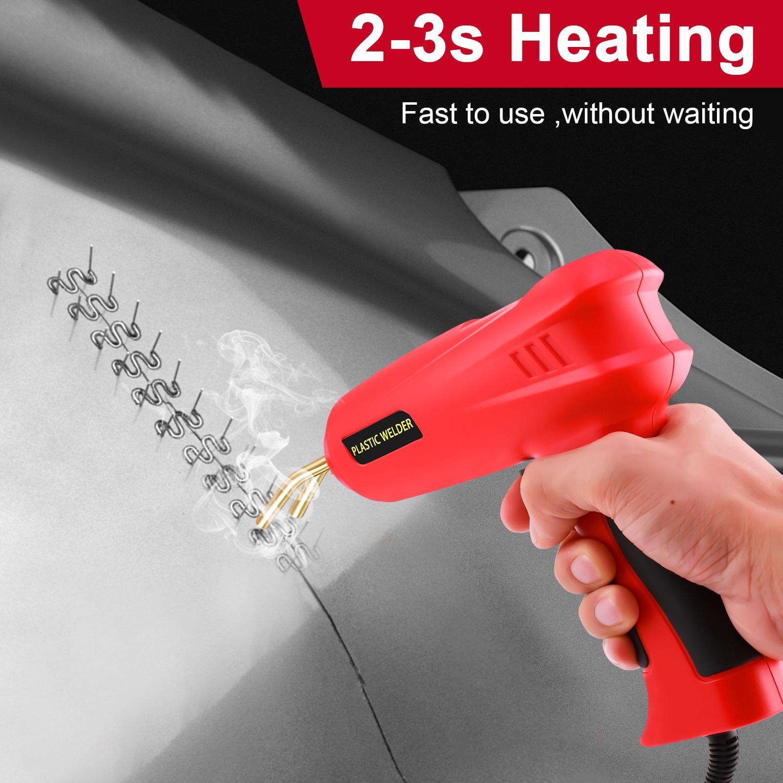 Plastic Welder 200W 2 in 1 Plastic Welding Kit Plastic Repair Kit with 1200pcs Hot Staples & 56pcs Plastic Welding Rods