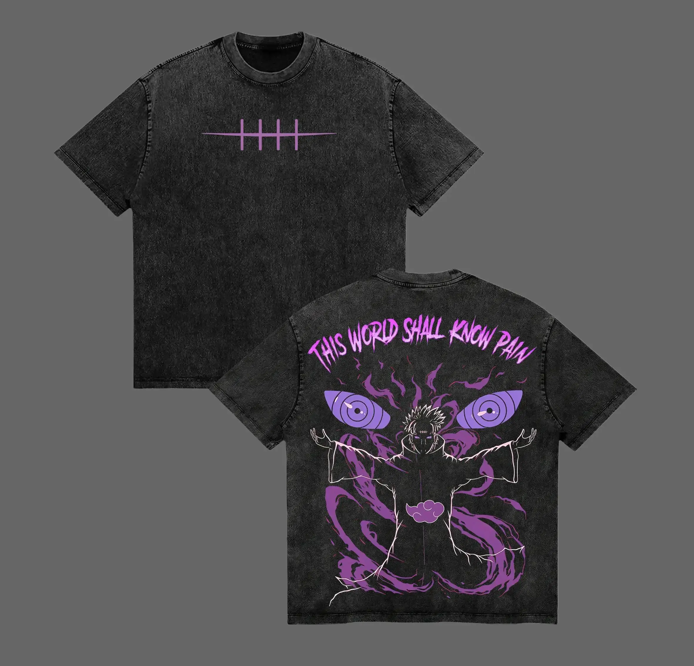 Pain Nagato Vintage Unisex Oversize Anime Manga Acid Washed Heavyweight Cotton T-shirt, graphic tee,anime lover,anime merch fan, outfits men