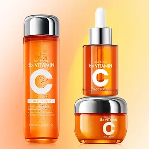 3PCS Vitamin C Facial Care Set: Toner,Serum & Face Cream. A Complete Daily Skincare Routine for Moisturizing, Hydration and SkinNourishment. Lightweight Texture,Gentle Formula, Suitable for Different Skin Types. An Ideal Beauty Gift Choice for Women.