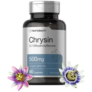 Horbäach Chrysin Supplement | 500mg | 60 Capsules | Passion Flower Extract | Non-GMO, Gluten Free Supplement