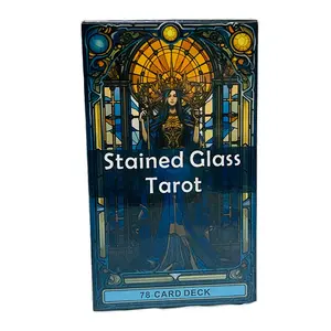 Stained Glass Tarot cards A 78 Deck English Board games Selfcare for Tarot Readings Vibrant Easy Deck Fortune Telling Game