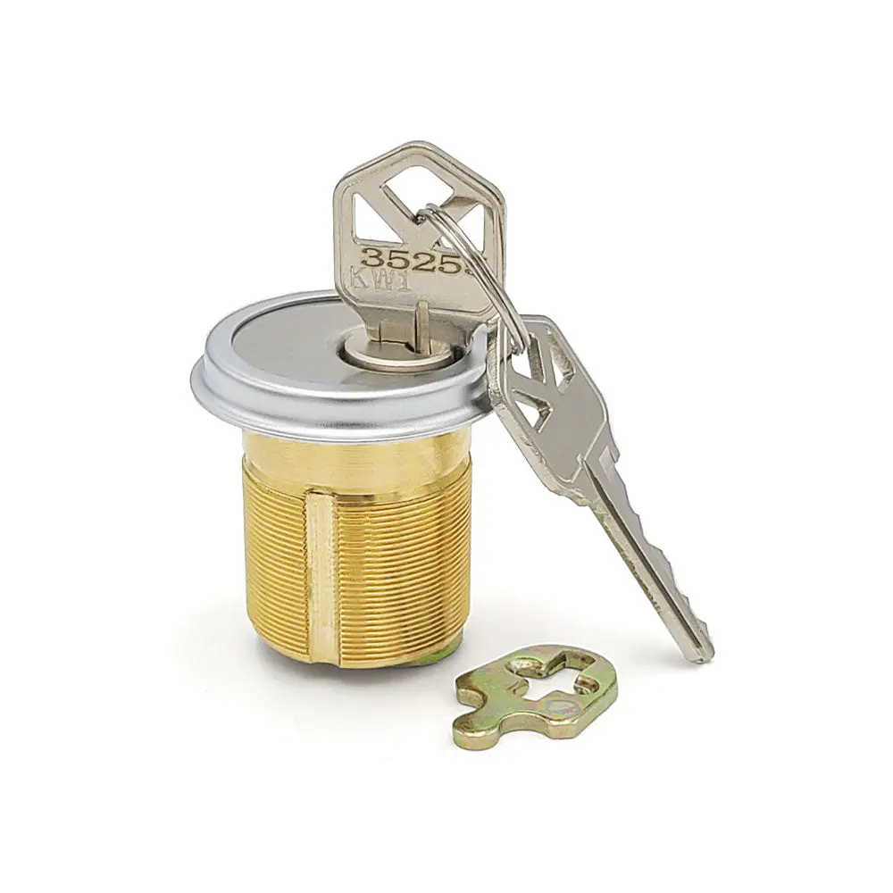 ECS HARDWARE Premium Durable Metal Rekeyable Mortise Cylinder for Mortise Doors - 1.5 inches Size, 26D Configuration, Satin Chrome Finish, KW1 Model, Easy Re-Keying