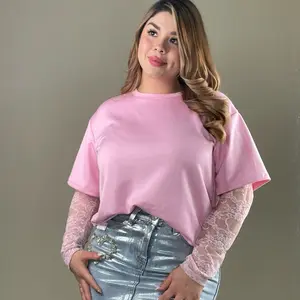 Imelda's Top With Lace Sleeves