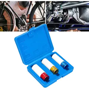 OUDISI 3-Piece 1/2-Inch Drive Deep Impact Socket Set, C45 Steel Thin-Wall Metric Sockets (17/19/21mm), Wheel Protection Design, with Carrying Case
