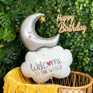 Large Cloud Moon Balloon Decoration, Birthday Party Supplies, Indoor Outdoor Holiday Event Gift Prop, Festive Atmosphere Setup