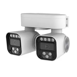 Front Door Dual Lens Security Camera, 360° Panoramic Plug-in Wireless Outdoor, IP66 Waterproof Camera For Home Safety, 2.4G WiFi Motion Detection 2-Way Audio, 24/7 Cloud Recording Low Monthly Plan for Home Farm