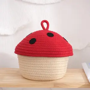 Mushroom Shaped Storage Basket, 1 Count Cute Multi-functional Storage Box with Handle, Home Organizer for Living Room, Bedroom, Kitchen