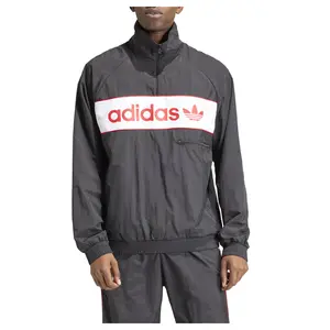 adidas Mens Half Zip Ny Windbreaker Athletic Outerwear Casual - Black adidas Mens Half Zip Ny Windbreaker Athletic Outerwear Casual - Black