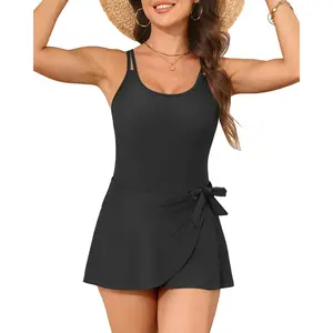 Yonique One Piece Swimdress for Women - Tummy Control Swimsuit with Skirt Wrap Tie Side Bathing Suit Dress  SwimWeek  summervibes