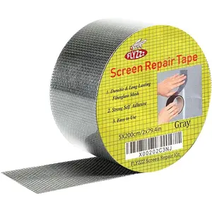 FLYZZZ Window Screen Repair Kit Tape, 79.4 in Waterproof Screen Repair Tape, 3-Layer Strong Adhesive Window Screen Doors Repair Patch Tape Suitable for Covering Holes&Tears Instantly