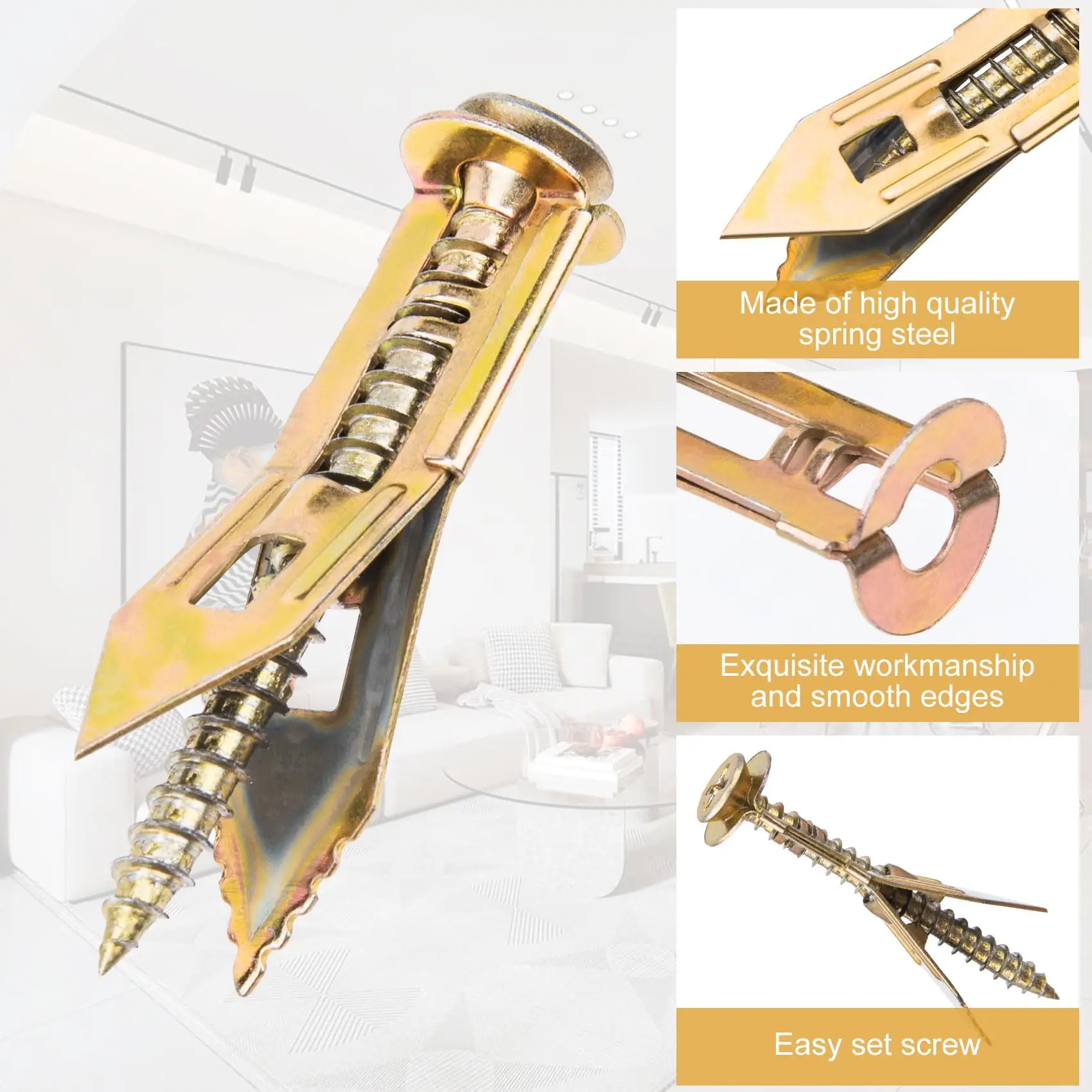 Expansion Screw Sleeve - Set Hammer Driver Anchor with Screw Nail-in Drywall Plaster Fixing Expansion Anchor Bolt