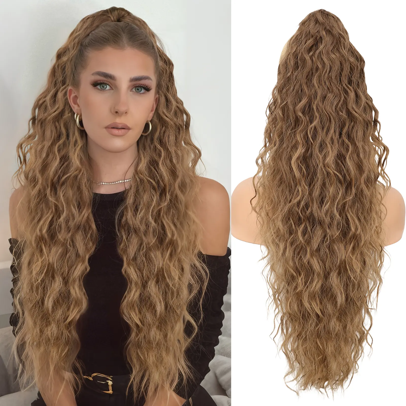 Ombre Ash Brown Claw clip Ponytails