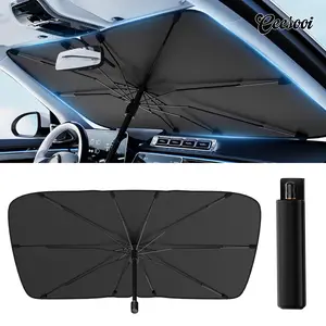 2025 Windshield Sun Shade Umbrella, Foldable Car Umbrella Sunshade with UV Block Car Front Window (Heat Insulation Protection) for Auto Windshield Covers Trucks Cars (Large) cover sun visor protect interior Universal Car Windshield Sunshade