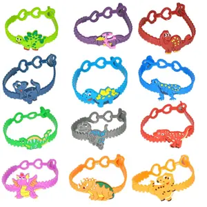 24Pcs Silicone Dinosaur Bracelets - Perfect Party Favors For Kids Boys & Girls Birthday Parties! Easter gift