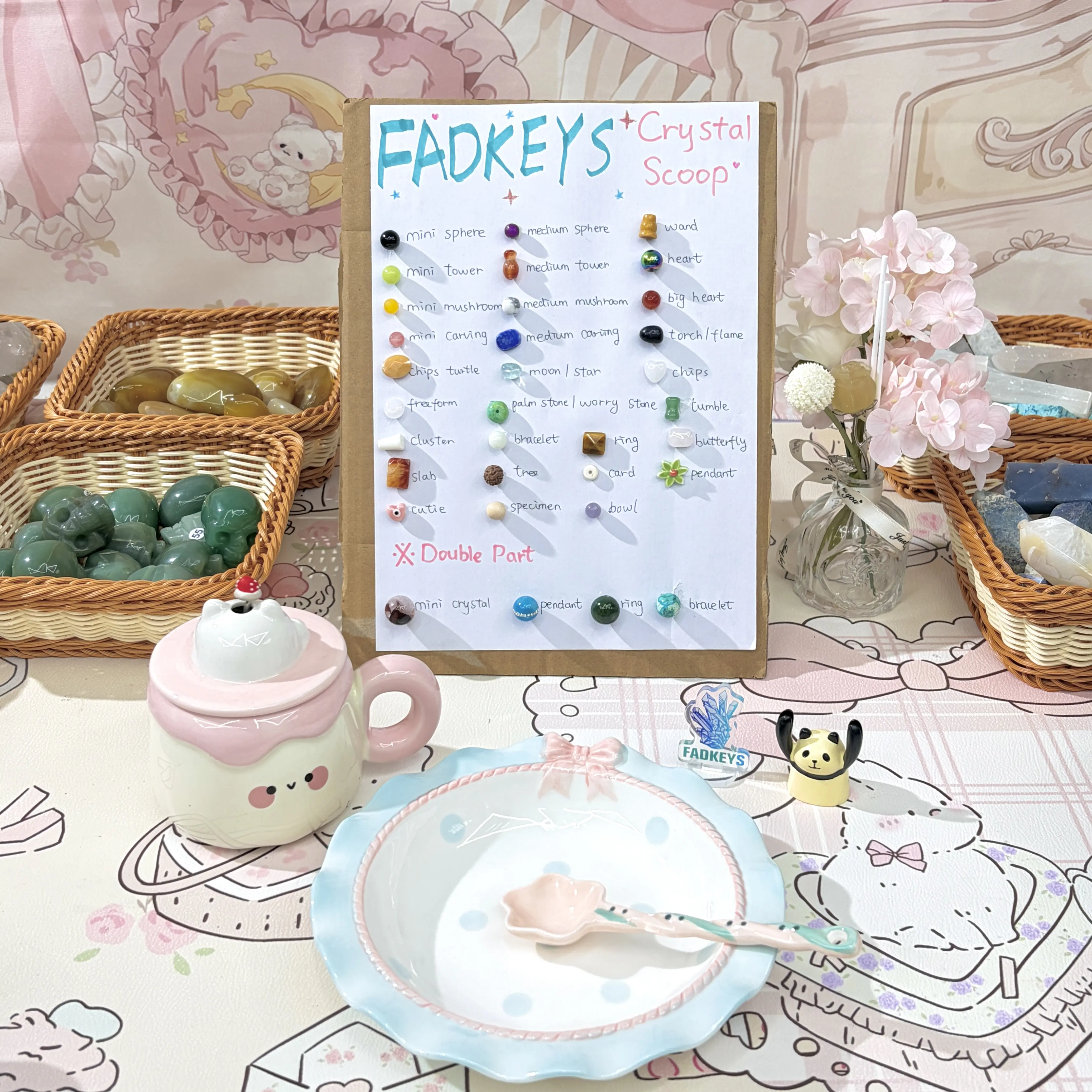 Fadkeys various stunning crystal scoop with rare crystals surprise, Perfect for gift & collectors