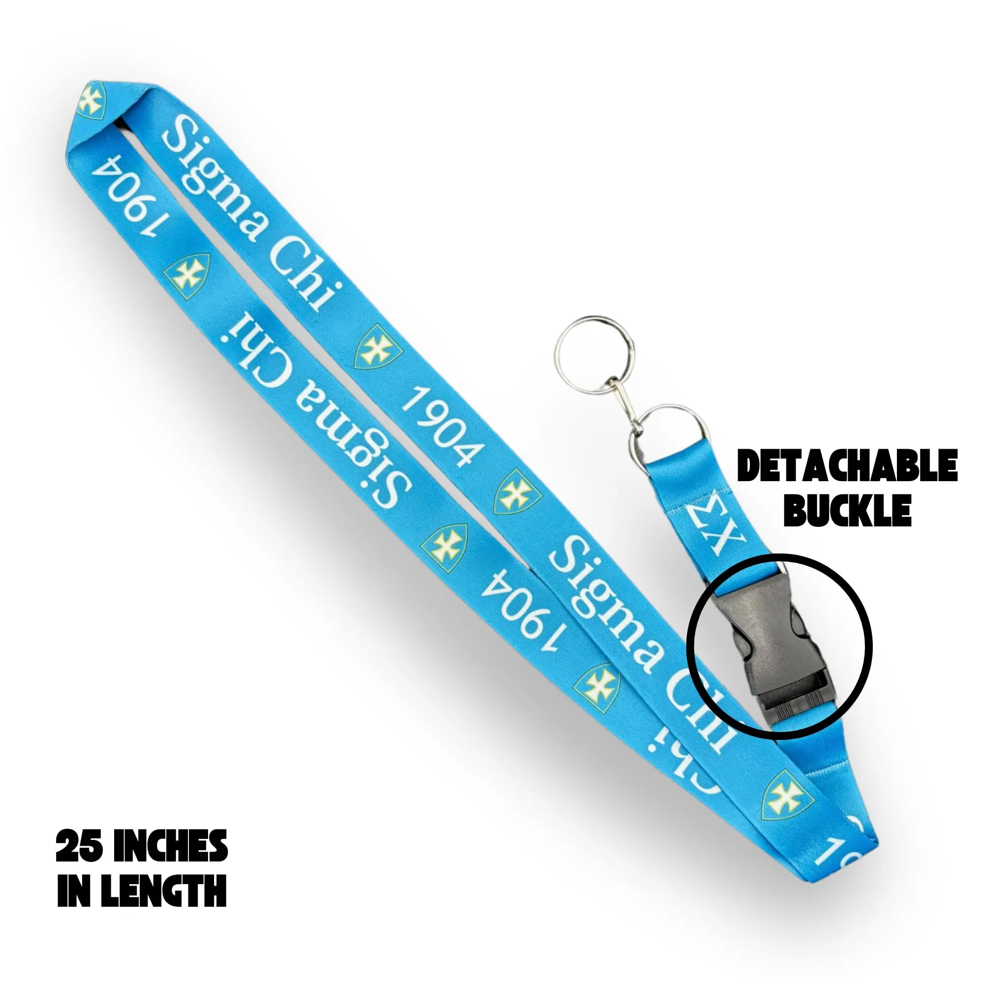 Sigma Chi Fraternity Lanyard, Officially Licensed Branding, Durable Woven Material, Detachable Buckle, Campus Use, Fraternity Pride