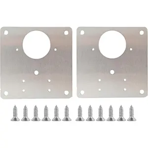 2 count Hinge Repair Kit - Cabinet Hinge Repair Plate Stainless Steel Door Hinge Repair Kit for Kitchen Cabinet Hinge Repair Brackets with Mounting Screws and  (2) (2, 3.5"x3.5")