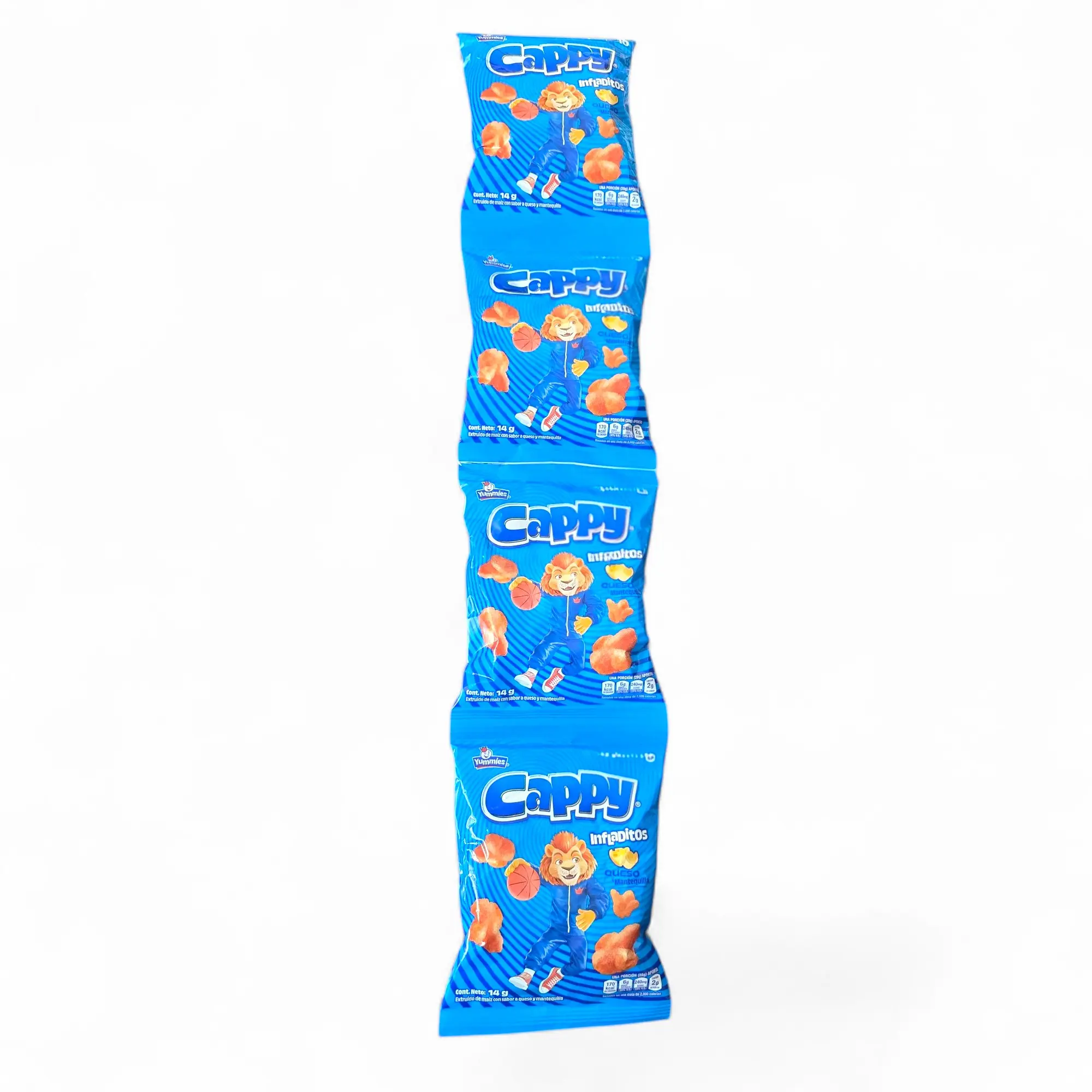 Cappy Infladitos Queso Mantequilla Puffed Snacks, 14g Per Unit, 4-Pack