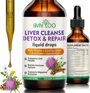Liver Cleanse Detox & Repair Liquid Drops - 2000mg Milk Thistle, Dandelion Root, Artichoke, Silymarin Extract, & Turmeric Herbs - 2 Fl Oz (60ml) Pack of 1 Bottle