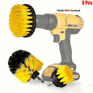 Drill Brush Attachment Set for Power Drill, Power Scrubber Cleaning Brush Kit, Cleaning Drill Brush for Grouted Floors, Bathroom, Kitchen and Automotive Use, Scrubbing Spin Brush Tools, Power Scrubber Brushes, Home Cleaning Tool
