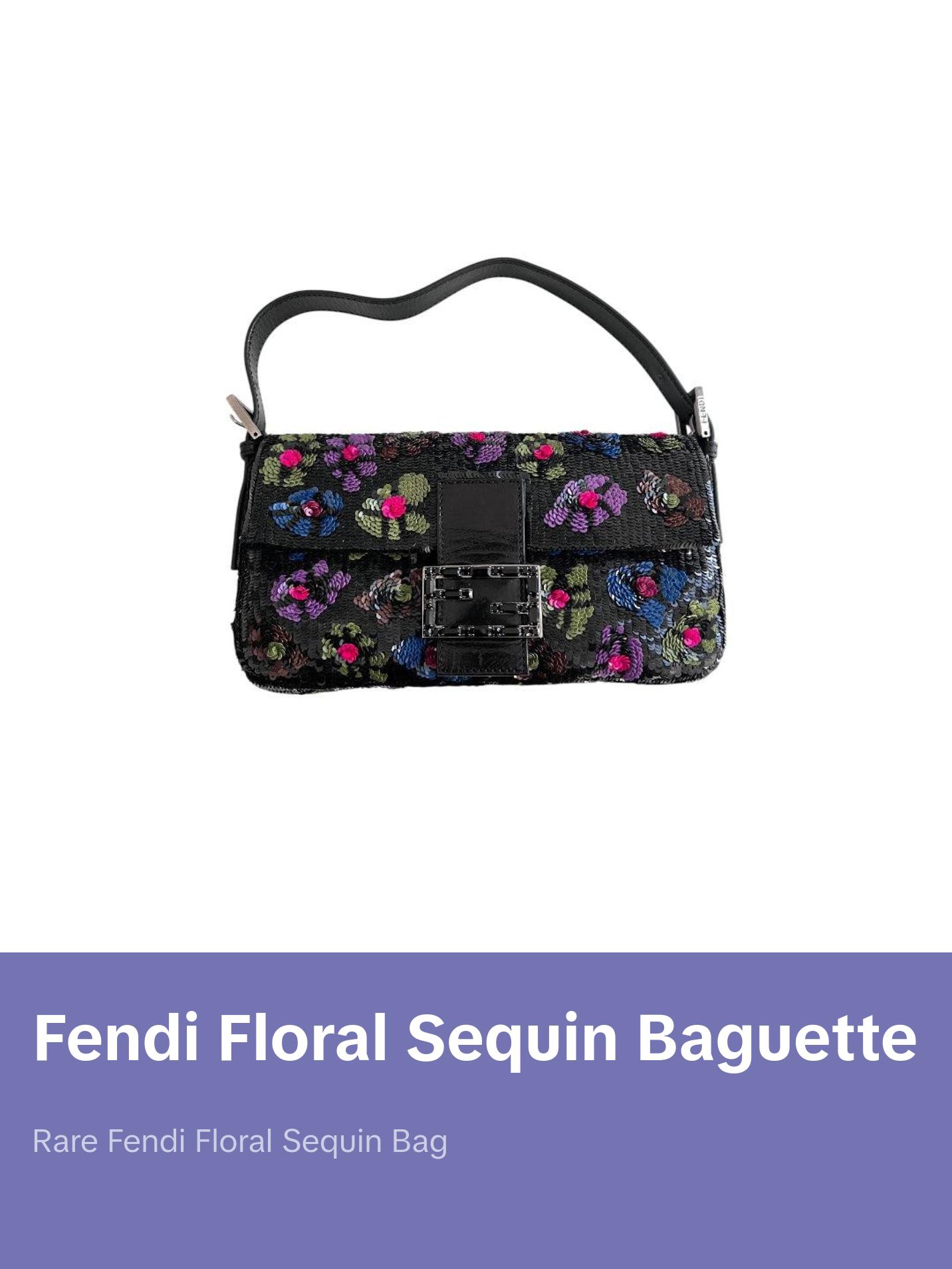 Pre-owned - Shoulder Bags Fendi floral sequin baguette