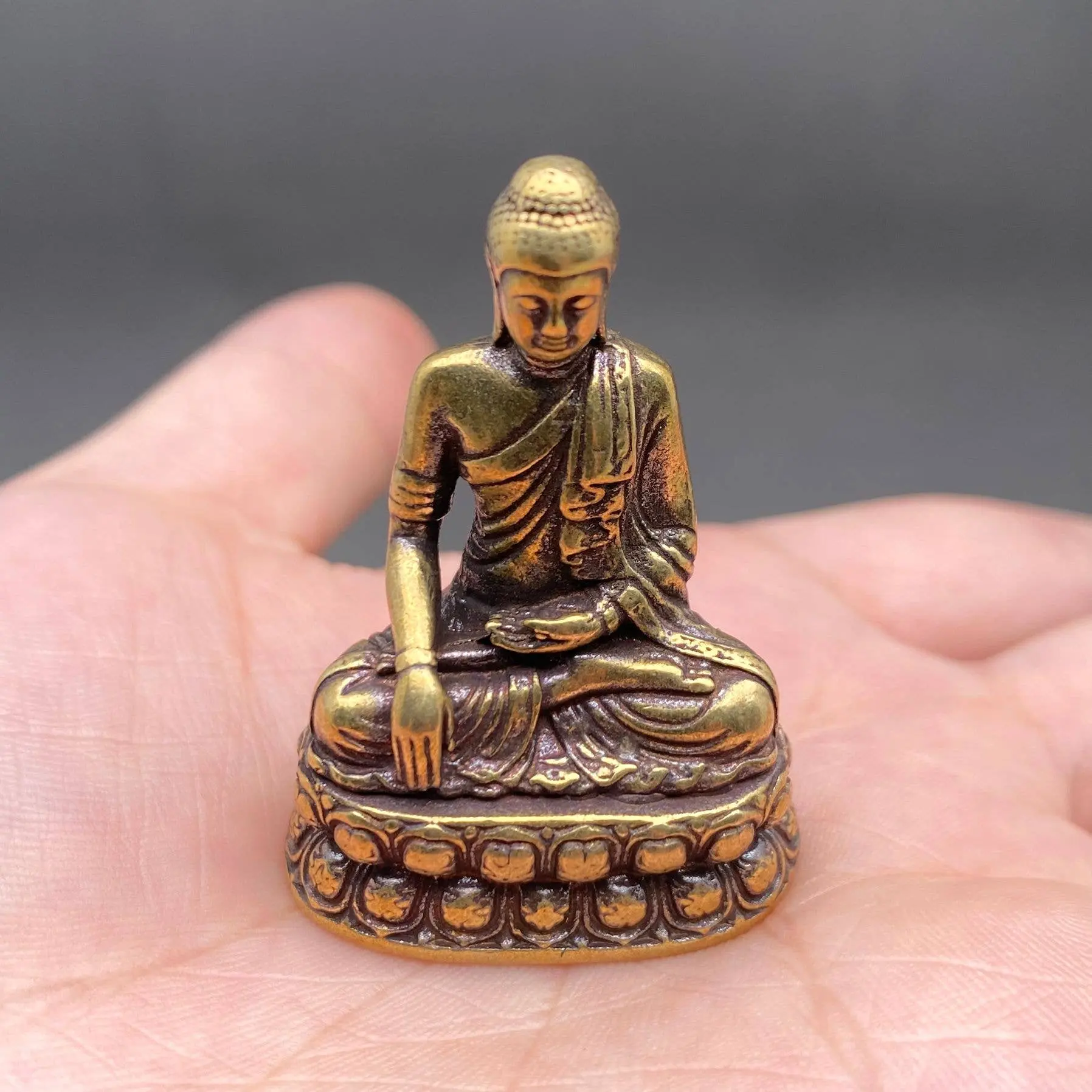 Solid Brass Seated Buddha Figurine