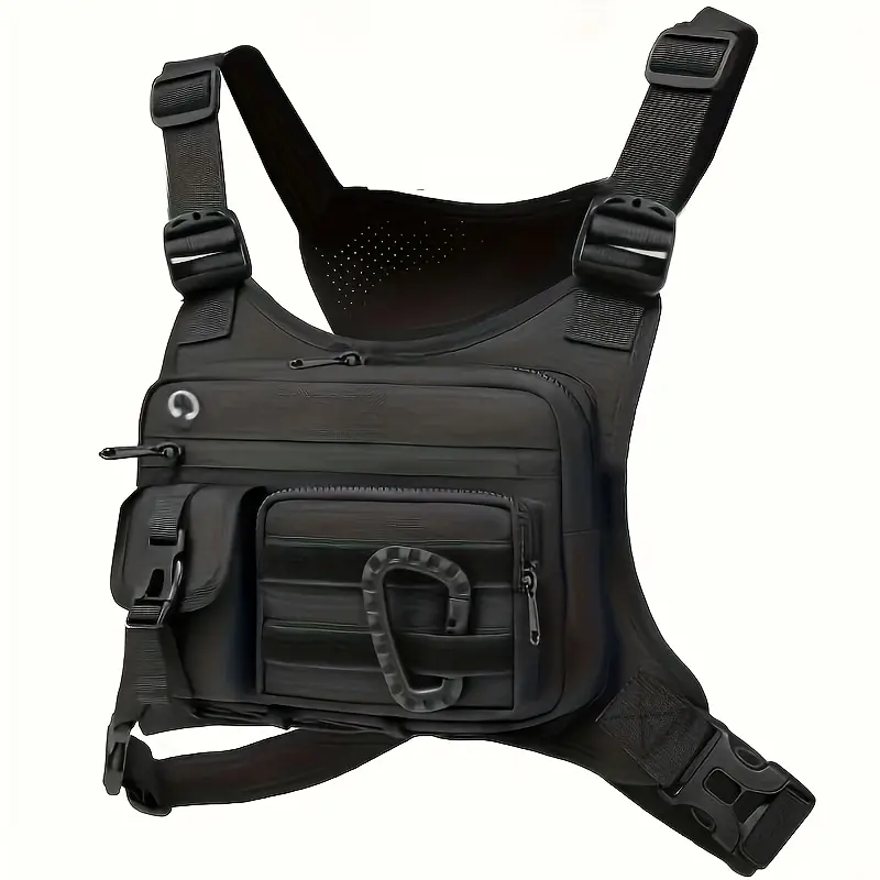 Tactical Chest Bag, Solid Athletic Gear for Men and Women with Adjustable Fit for Active Running, Cycling & EDC, Accessories, Vests, Men's Accessories, Unisex, Tactical Vest, Tool Vest