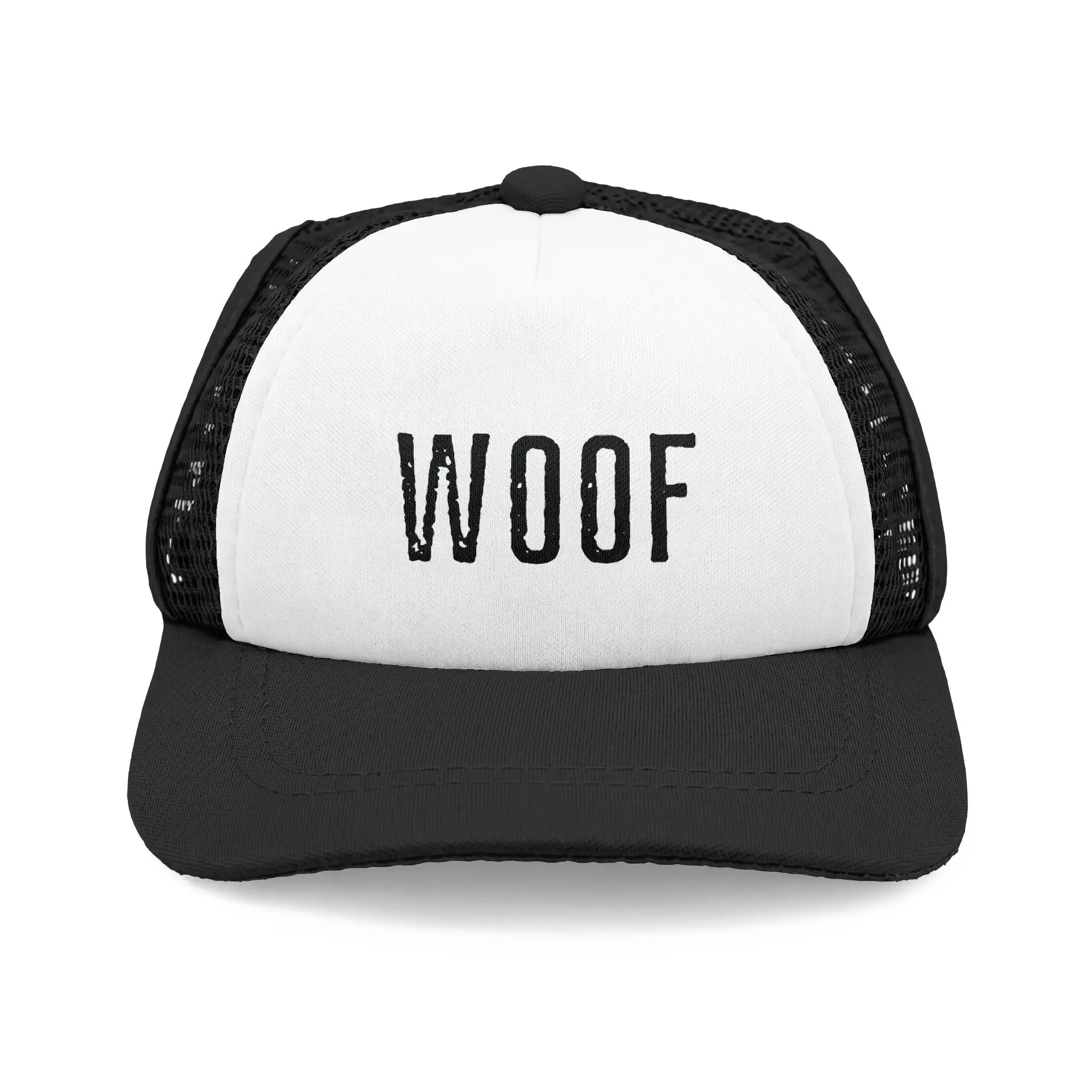 Dog Trucker Hat "WOOF" - Foam Front Mesh Cap for Dog Lovers