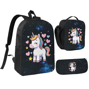 Unicorn Horse Design Backpack 67 - Premium Oxford Fabric Durable Waterproof with Padded Notebook Compartment & Tech Storage Box for Students Professionals Travelers