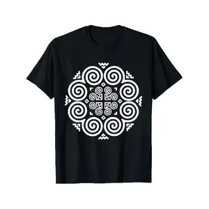 merch for men 's Hmong Heritage T-Shirt - Black & White Hmong Logo Cultural Design with Hmong Script & Tribal Patterns, All-Season Casual Wear, Retro Ethnic Apparel for Hmong People, Parties, Beach & Outdoor Activities (Machine Washable)