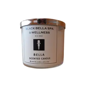Black Bella Spa Signature Bella Scented Soy Candle – Citrus & Lemongrass Aroma
