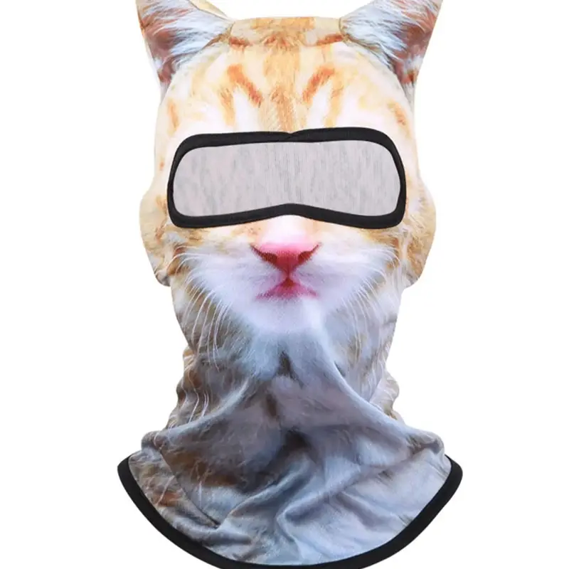 3D Cat Animal Ski Balaclava Ski Face Mask with Ears, Perfect for Music Festivals Raves Ski Halloween or Party Outdoor Events, Kitty Ski Mask, Balaclava Ski Masks