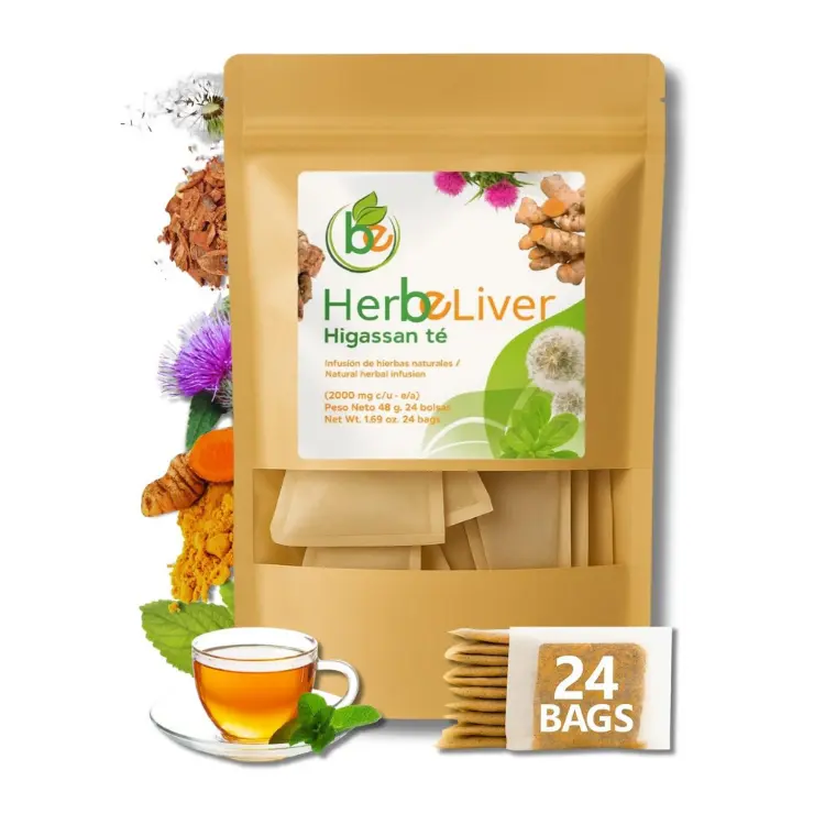 VIRAL Cardo mariano, curcuma, diente de leon, boldo & cuachalalate (Milk thistle, turmeric, dandelion, boldo & cuachalalate) 24 Tea Bags, 100% natural