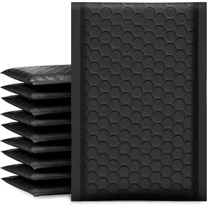 4x8 Inch Black Bubble Mailers 50 Pack, Usable 4x7 Size Padded Envelopes, Opaque Self Seal Adhesive Shipping Bags for Small Business Mailing, Makeup Supplies #000