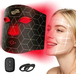 Red Light Therapy Mask for Face – 4 Light Modes with 850nm NIR, Red & Blue LED Light Therapy, Wireless Rechargeable 2000mAh, No Straps Magnetic Foldable Face Mask for Wrinkles Acne, Home & Travel