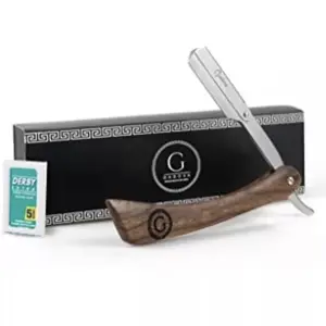 Navaja De Afeitar De Barbero Profesional Acero Inoxidable Calidad Salón with 5 double edge Drtby blades Pack
