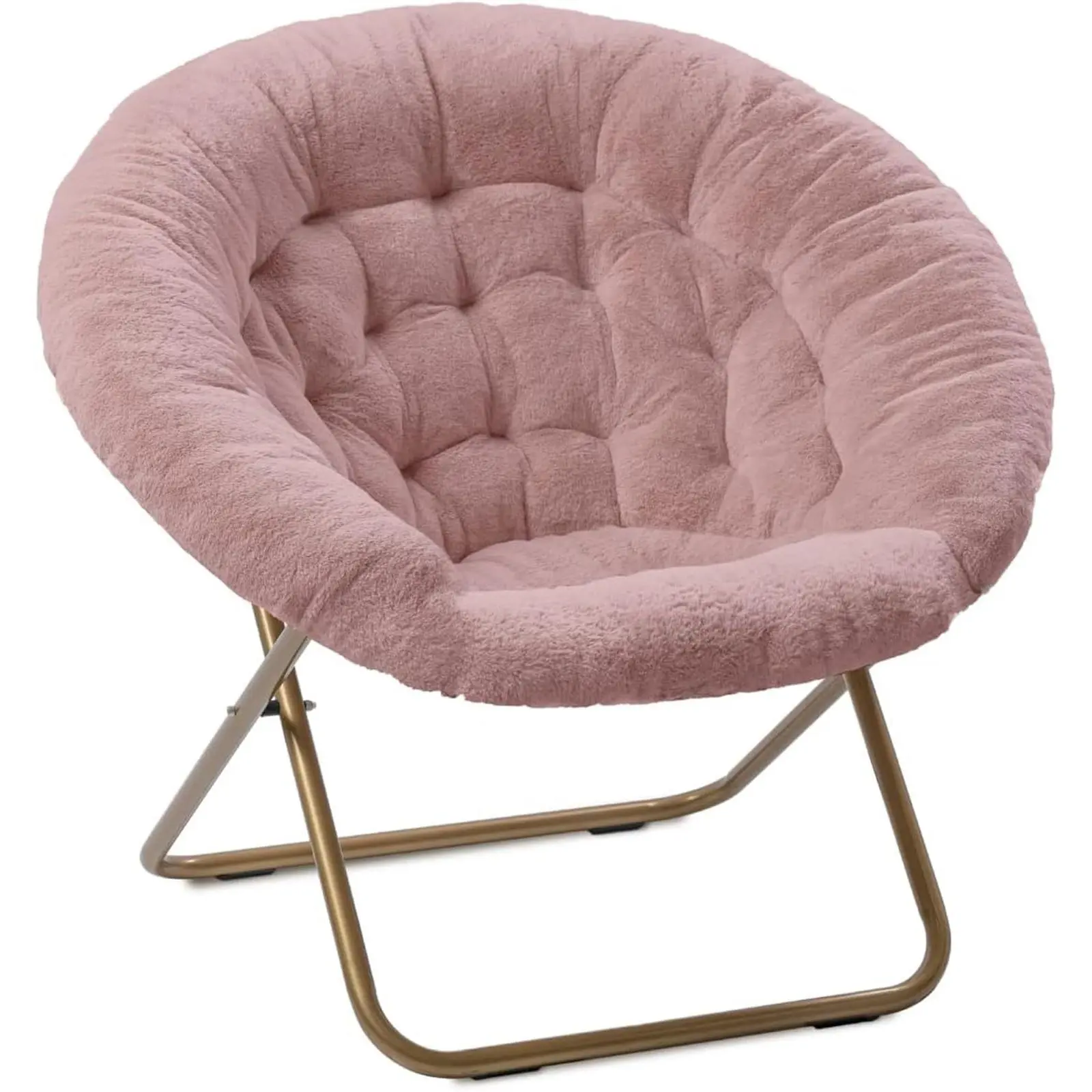 Garvee Oversized Soft Saucer Chair with Sturdy Metal Frame, Collapsible Design for Adults & Teens – Comfortable Flower Accent Lounge Chair, Perfect for Bedroom, Living Room, Dorm, Office, and Gaming Spaces