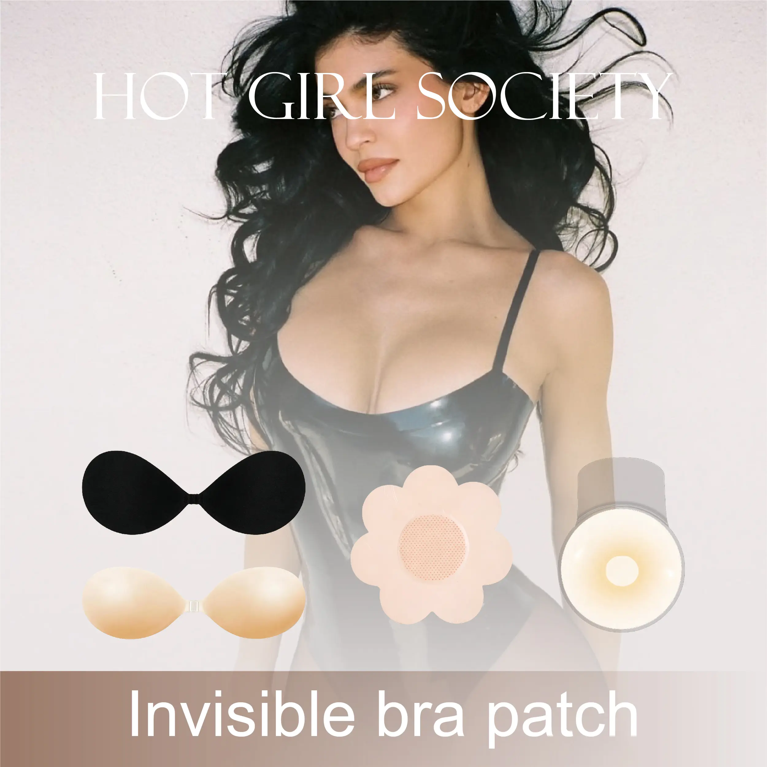 Invisible Bra - Women's Strapless and Backless Invisible Silicone Breast Pads, Reusable, Suitable for Everyday Wear, Parties, etc.