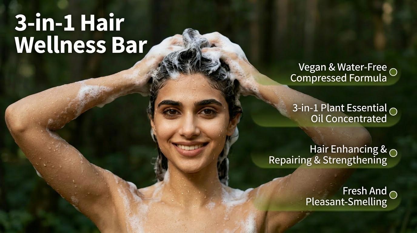 Miao Fu Tong Natural Triangular Shampoo Bar 120g - Seven-Green Soap Shampoo with Osmanthus Herbal Extracts for All Hair Types